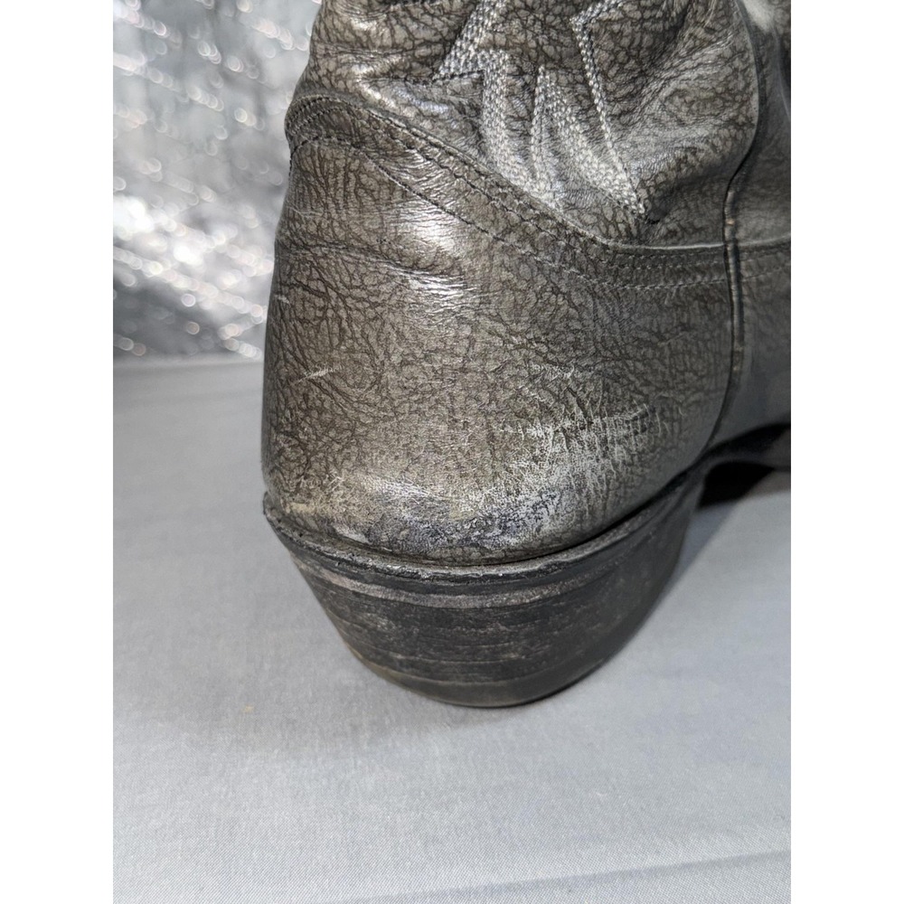 Nocona Western Boots Mens Size 8 Gray Leather Pull On Round Toe USA Cowboy - Picture 10 of 16